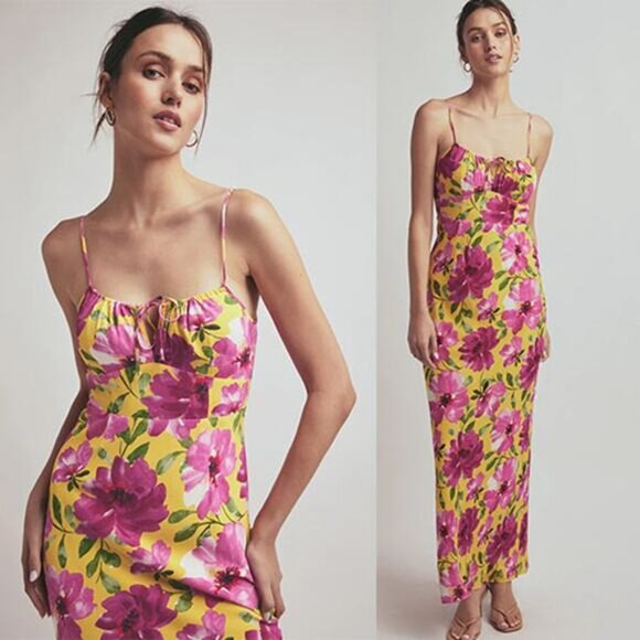 NEW Favorite Daughter The One That Got Away Floral Keyhole Maxi Dress Multi - Picture 7 of 7